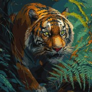 Картина по номерам "Повелитель джунглей"  KHO6506 40х40 см Идейка