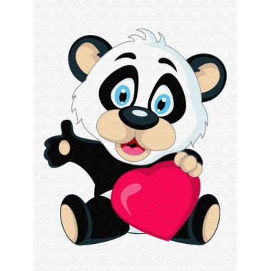 Детская картина по номерам Brushme Панда с сердцем MEX6360
