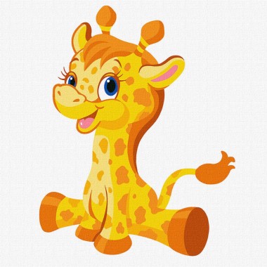 Картина по номерам Маленький жираф Идейка KHO6002 30х30 см