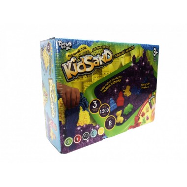 Комплект креативного творчества Danko Toys  Кинетический песок KіdSand 1200 г+пісочниця Мал. 8096DT