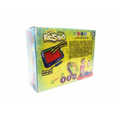 Комплект креативного творчества Danko Toys  Кинетический песок KіdSand 1200 г+пісочниця Мал. 8096DT