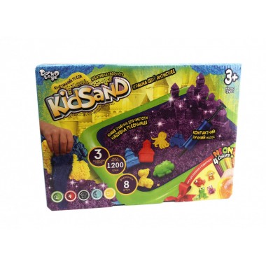Комплект креативного творчества Danko Toys  Кинетический песок KіdSand 1200 г+пісочниця Мал. 8096DT