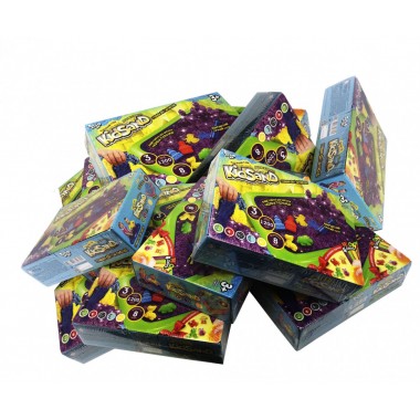 Комплект креативного творчества Danko Toys  Кинетический песок KіdSand 1200 г+пісочниця Мал. 8096DT