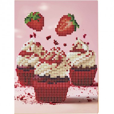 Алмазная мозаика Красный бархат DM3006 с мольбертом 17x22.5 см