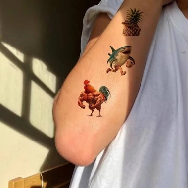 Детские временные тату Итальянский брейнрот Italian-brainrot-tattoo-1, 12х7 см