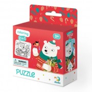 Дитячі пазли 2 в 1 Різдвяний ведмедик DoDo 300355