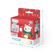 Дитячі пазли 2 в 1 Різдвяний ведмедик DoDo 300355