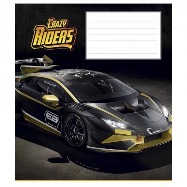 Тетрадь ученическая "Crazy riders" 012-3258K-4 в клетку, 12 листов