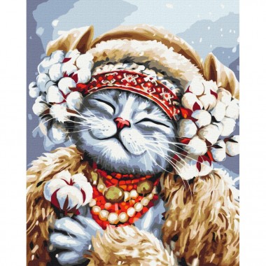 Картина по номерам Кошка Зима ©Марианна Пащук Brushme BS53412 40х50 см