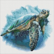 Алмазная мозаика Голубая черепаха Идейка AMO7430 40х40 см