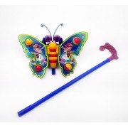 Детская каталка на палочке Бабочка 305 машет крыльями (Синий)
