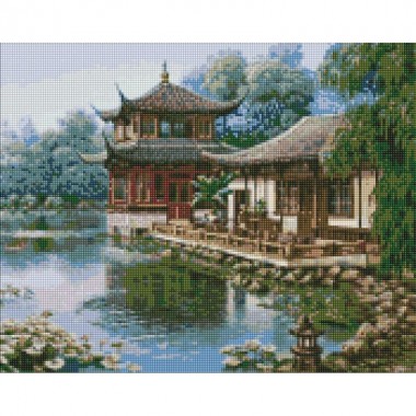 Алмазная мозаика Китайский домик ©Сергей Лобач Идейка AMO7342 40х50 см
