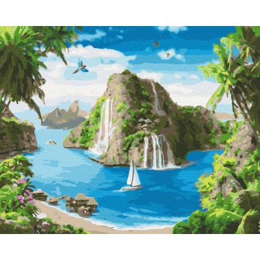 Картина за номерами "Тропічна гавань" Brushme BS34675 40х50 см