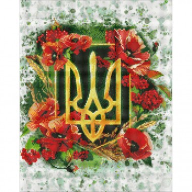 Алмазна мозаїка "Квітучий тризуб" Ідейка AMO7520 40х50 см