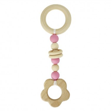 Грызунок деревянный MGZ-0410(Pink) Цветочек