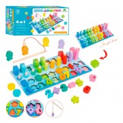 Многофункциональная деревянная доска 4в1 MD 1891 цифры, магнитная рыбалка, удочка