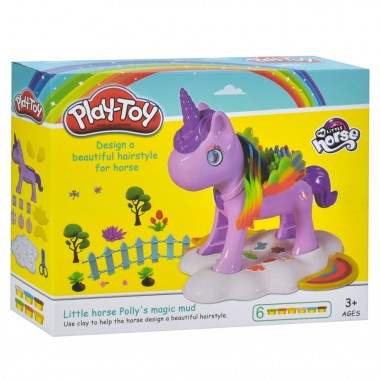 Детский набор пластилина Единорог MK 4989 серии My little horse 6 баночек пластилина