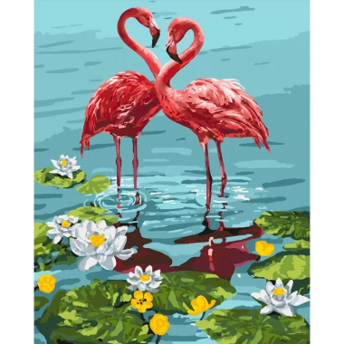 Картина по номерам Идейка Пара фламинго KHO4144