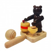 Детская игрушка Мишаня-барабанщик ТМ Дерево 150-01-07 деревянная