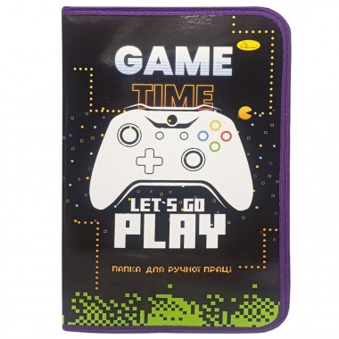 Папка для ручного труда на молнии А4 Game time lets go play АП-1002-7