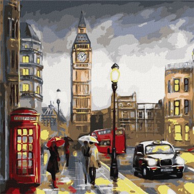 Картина по номерам Дождливый Лондон Идейка KHO3599 50х50см