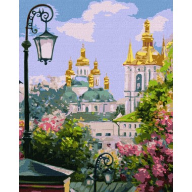 Картина по номерам Киев златоверхий весной Идейка KHO3629 40х50см