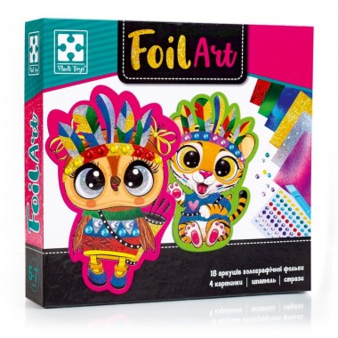 Набор для творчества Foil Art Безумные индейцы VT4433-09 фольга, шпатель, стразы