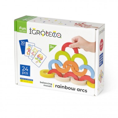 Деревянная развивающая игра Радужные дуги Igroteco 900507 мозаика-балансир