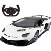 Машинка на радиоуправлении Lamborghini Aventador SVJ Rastar 96070 белый, 1:14
