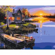 Картина по номерам Дом у озера Brushme GX51375 40х50 см