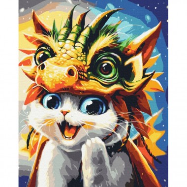 Картина по номерам Котик Дракон ©Марианна Пащук BS53894, 40x50 см