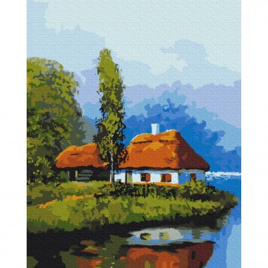 Картина по номерам Домик у озера Brushme BS53152 40х50 см