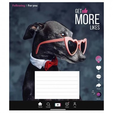 Тетрадь ученическая Get more likes 018-3260K-4 в клетку, 18 листов