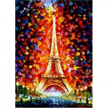 Картина по номерам Идейка Городской пейзаж Эйфелева башня в огнях 40х50см KHO076
