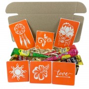 Набор цветной хны с трафаретами для био-тату №1 color-henna-set-01