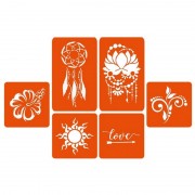 Набор цветной хны с трафаретами для био-тату №1 color-henna-set-01