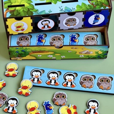 Деревянная настольная игра Птицы Ubumblebees (ПСД167) PSD167 сортер-комодик