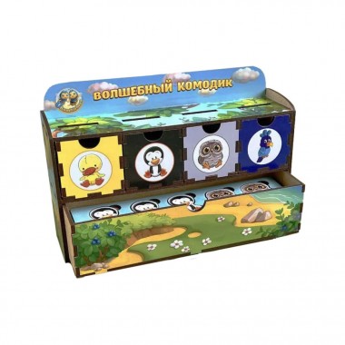 Деревянная настольная игра Птицы Ubumblebees (ПСД167) PSD167 сортер-комодик
