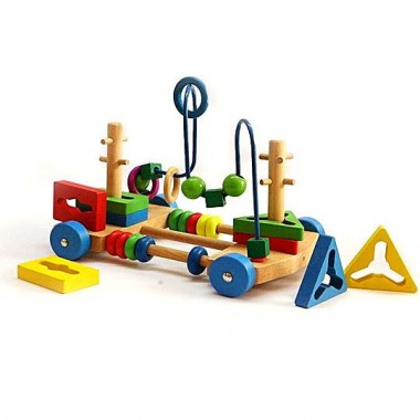 Развивающая игрушка каталка с лабиринтом Bktoys MD 1241 деревянная