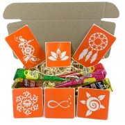 Набор цветной хны с трафаретами для био- тату №2 color-henna-set-02