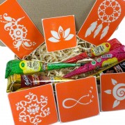 Набор цветной хны с трафаретами для био- тату №2 color-henna-set-02