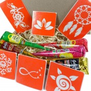 Набор цветной хны с трафаретами для био- тату №2 color-henna-set-02