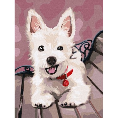 Картина по номерам Игривый щенок Идейка KHO4289 30х40 см