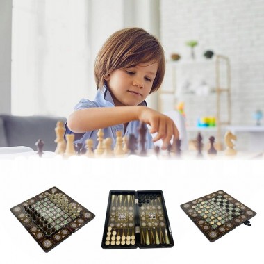 Набор настольных игр Шахматы 3 в 1 Set3 NE-SP-SET-14 нарды, шашки, 40х40 см