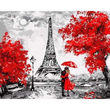 Картина по номерам Дождливый Париж Идейка KHO4819 40х50 см