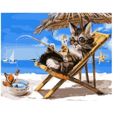 Картина по номерам Brushme Кошак на каникулах GX26079