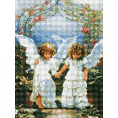 Алмазная мозаика Девочки-ангелы Strateg HX015 30х40 см