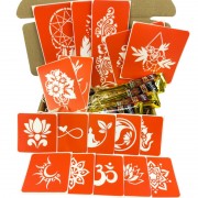 Набор цветной хны с трафаретами для био-тату №6 color-henna-set-06