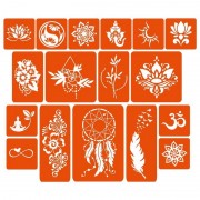 Набор цветной хны с трафаретами для био-тату №6 color-henna-set-06