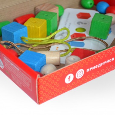 Игрушка шнуровка для малышей Геометрика Kupik 900019, 30 элементов